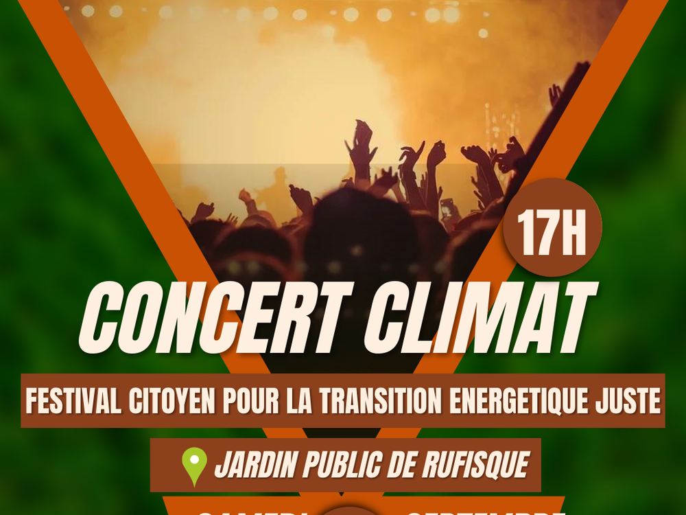 Affiche du Concert Climat au jardin public de Rufisque